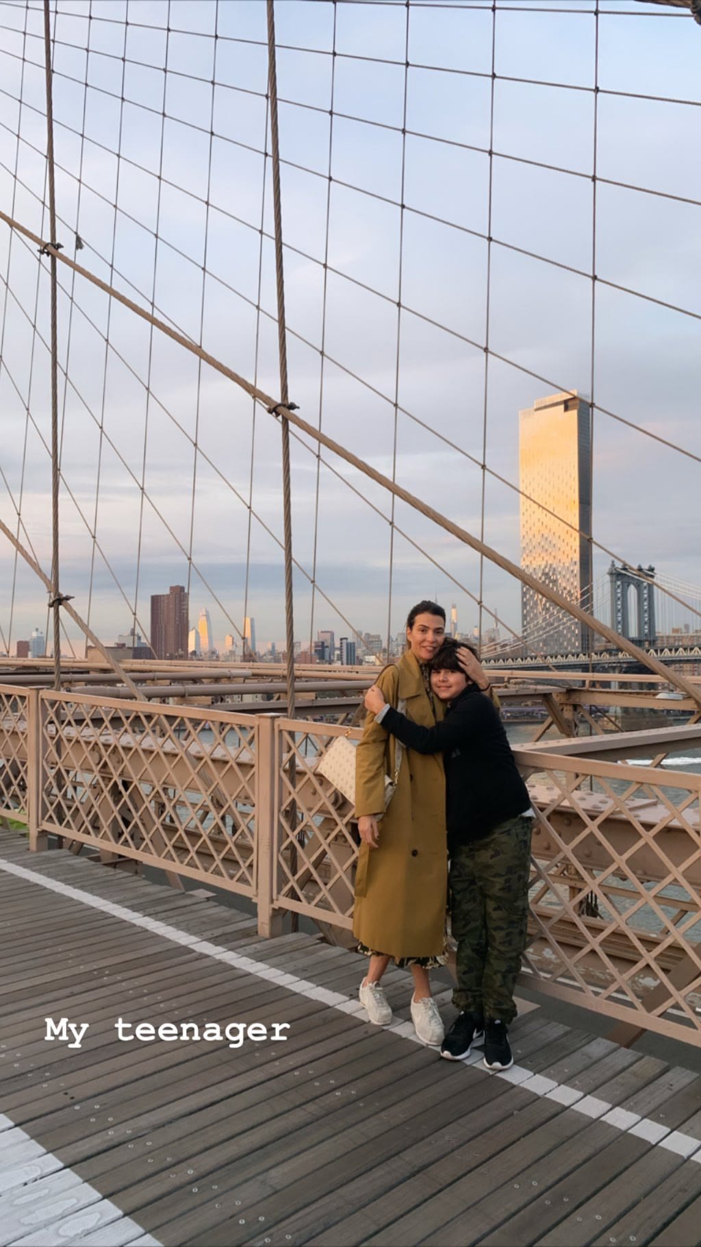 Brooklyn Bridge walk with her teen