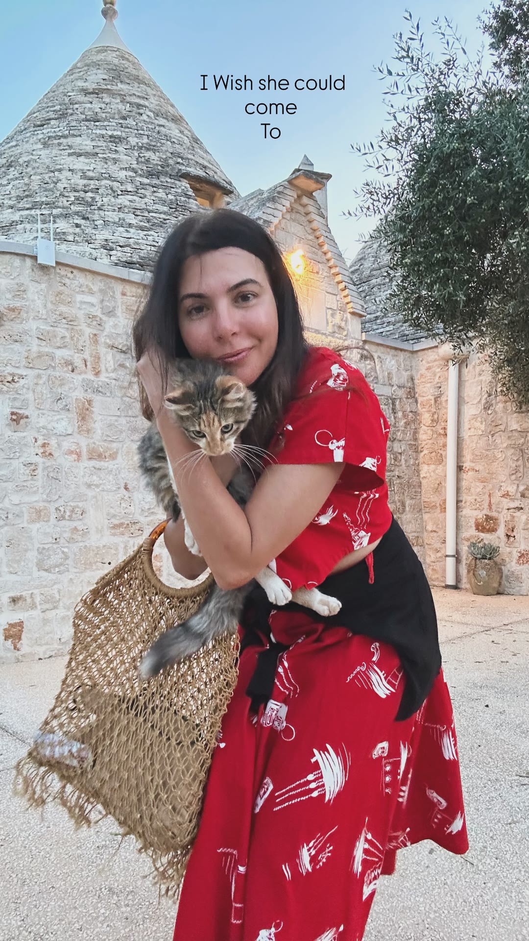 Kitten cuddle at a trullo in Puglia