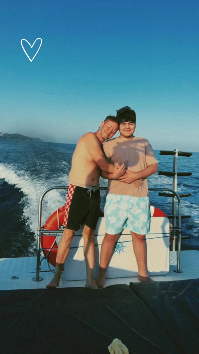 Boat day hug off the Spanish coast