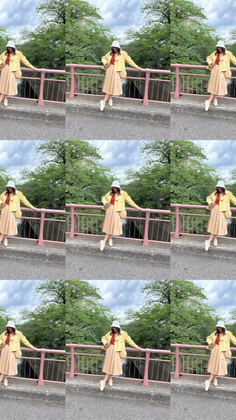 Outfit spin on a bridge in Japan