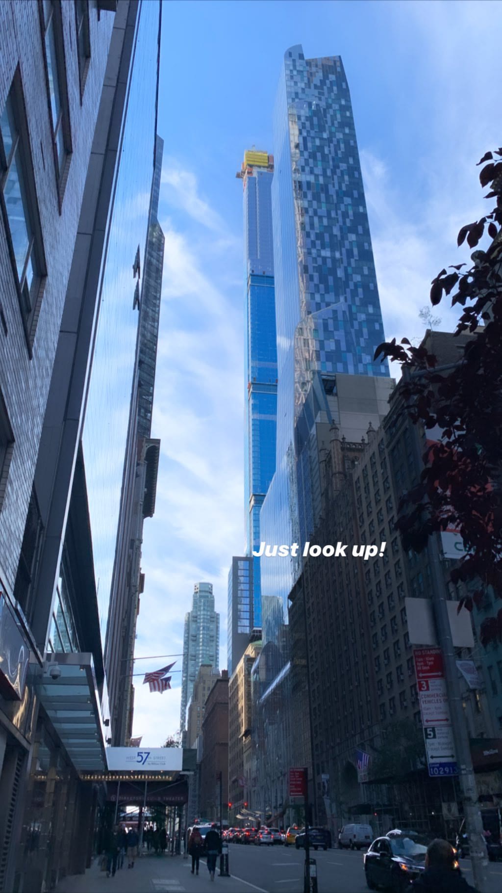 Looking up at the towers on West 57th Street