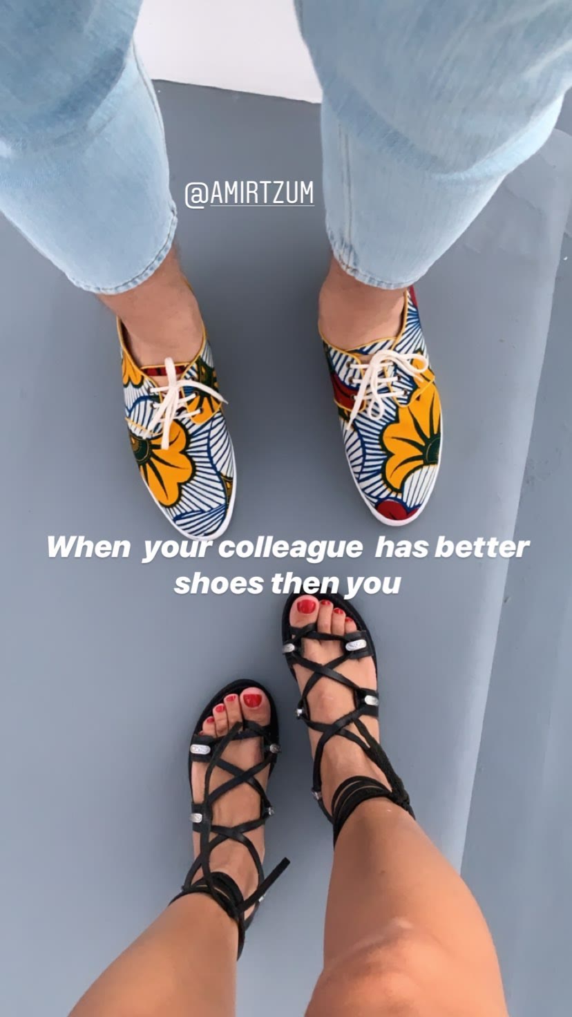 Shoe envy with a colleague