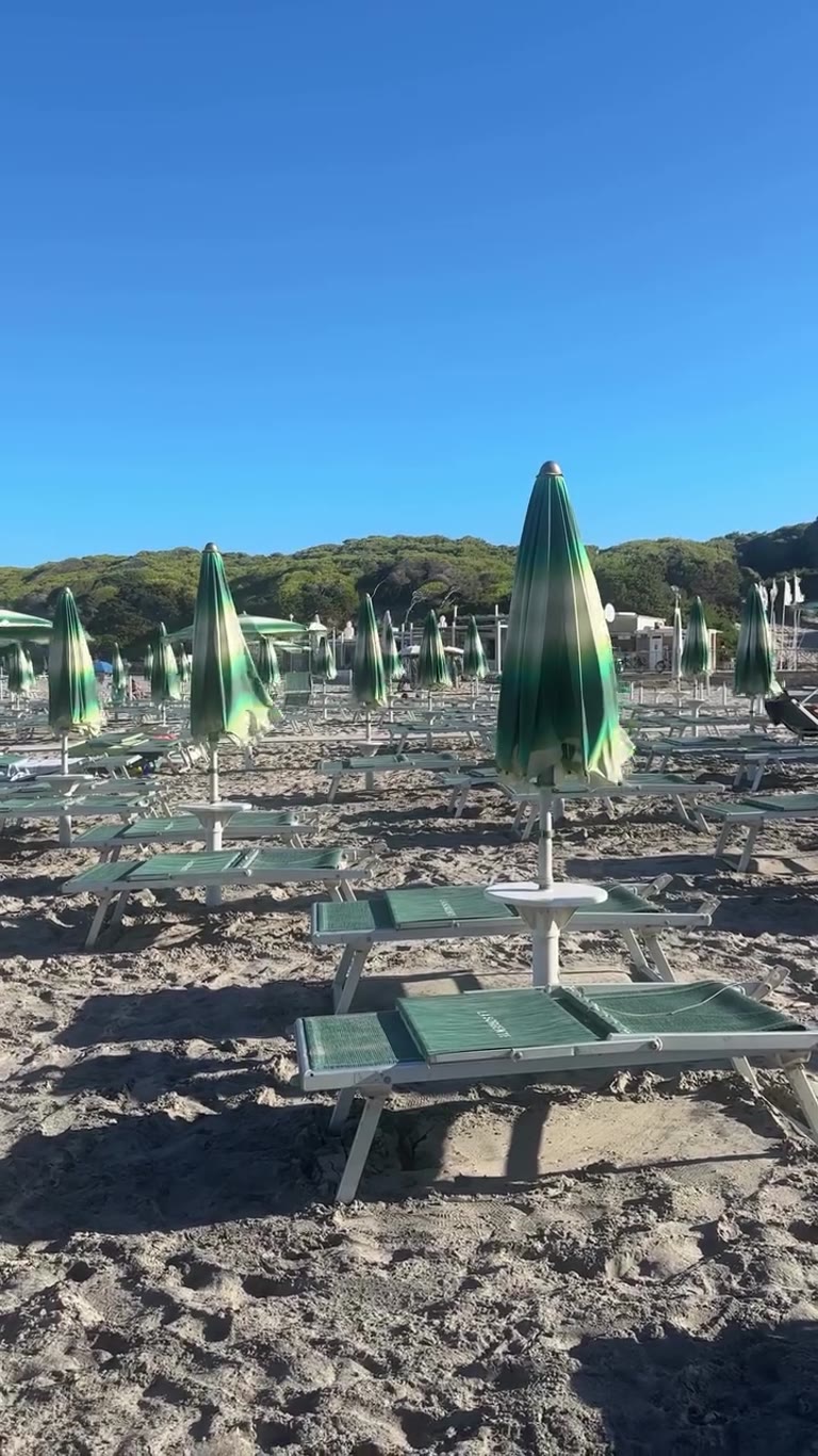 Empty beach club morning in Puglia