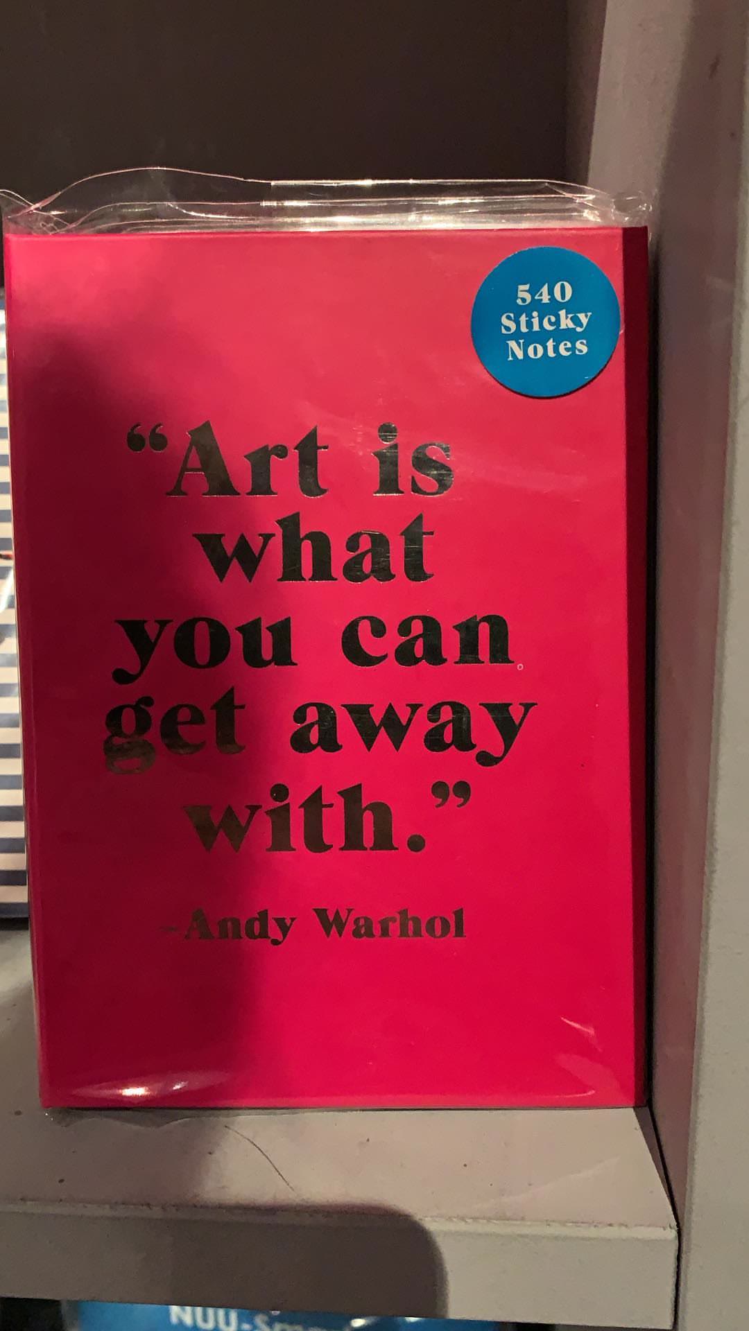 Andy Warhol sticky notes in a Rome shop