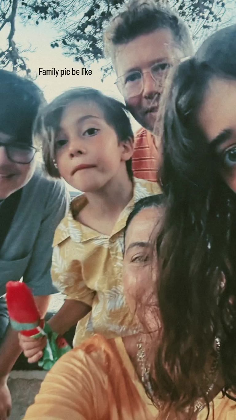Chaotic family selfie in Spain