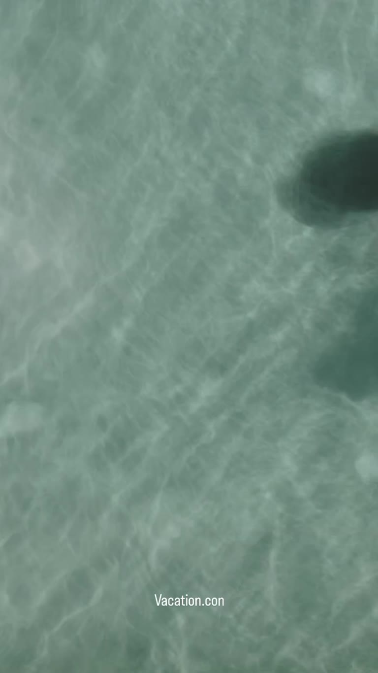 Floating in clear turquoise water in Spain