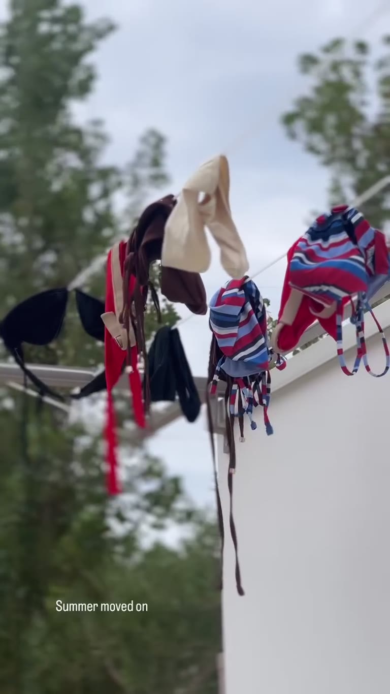 "Summer moved on" — bikinis drying in Puglia