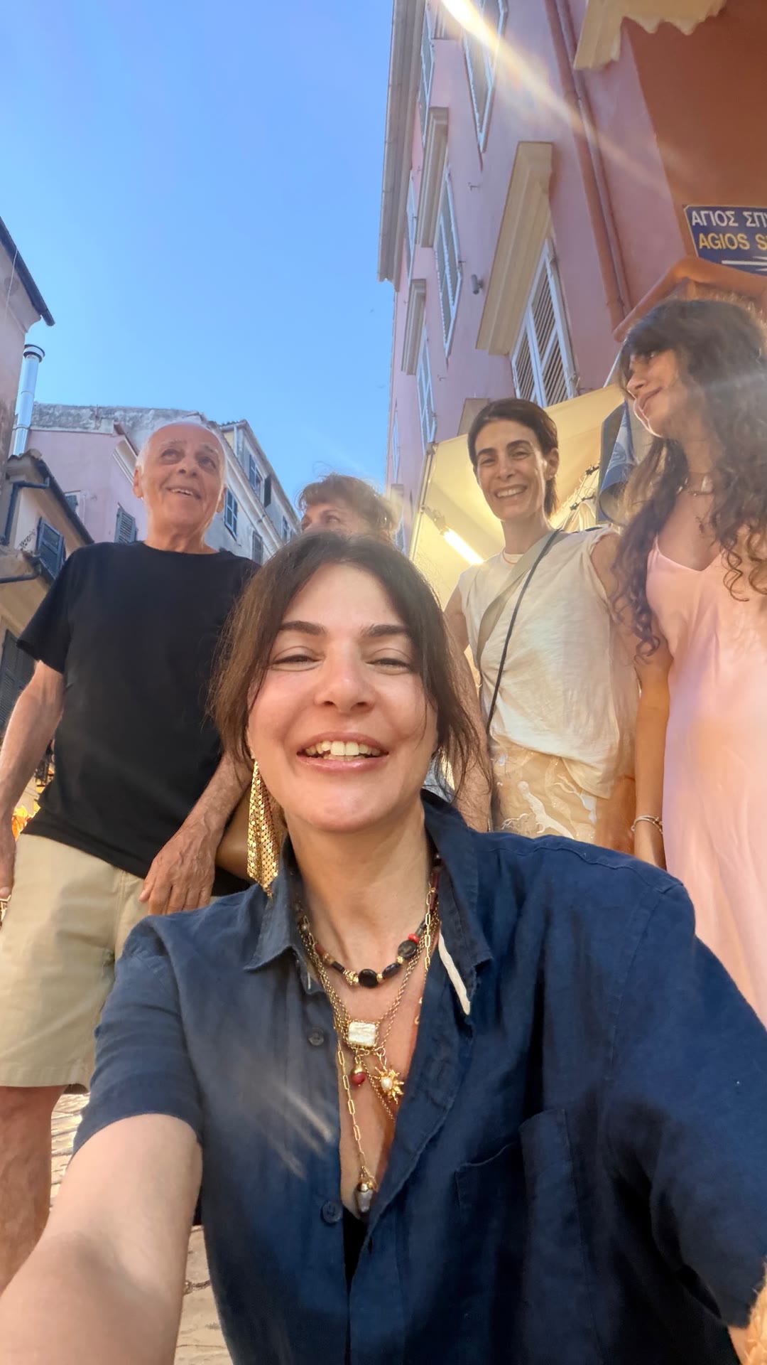 Family selfie on Agios Spyridonos, Corfu Old Town
