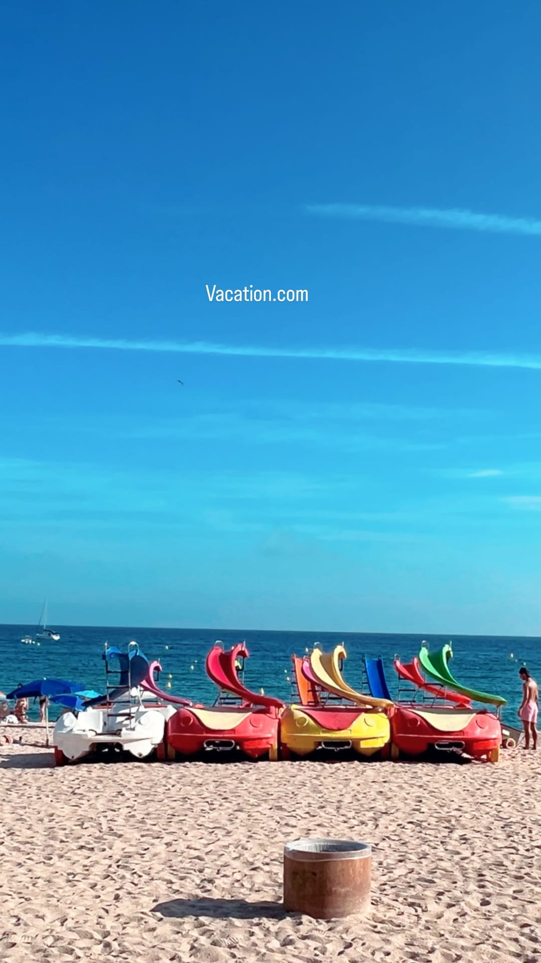 Pedal boats on a Spanish beach