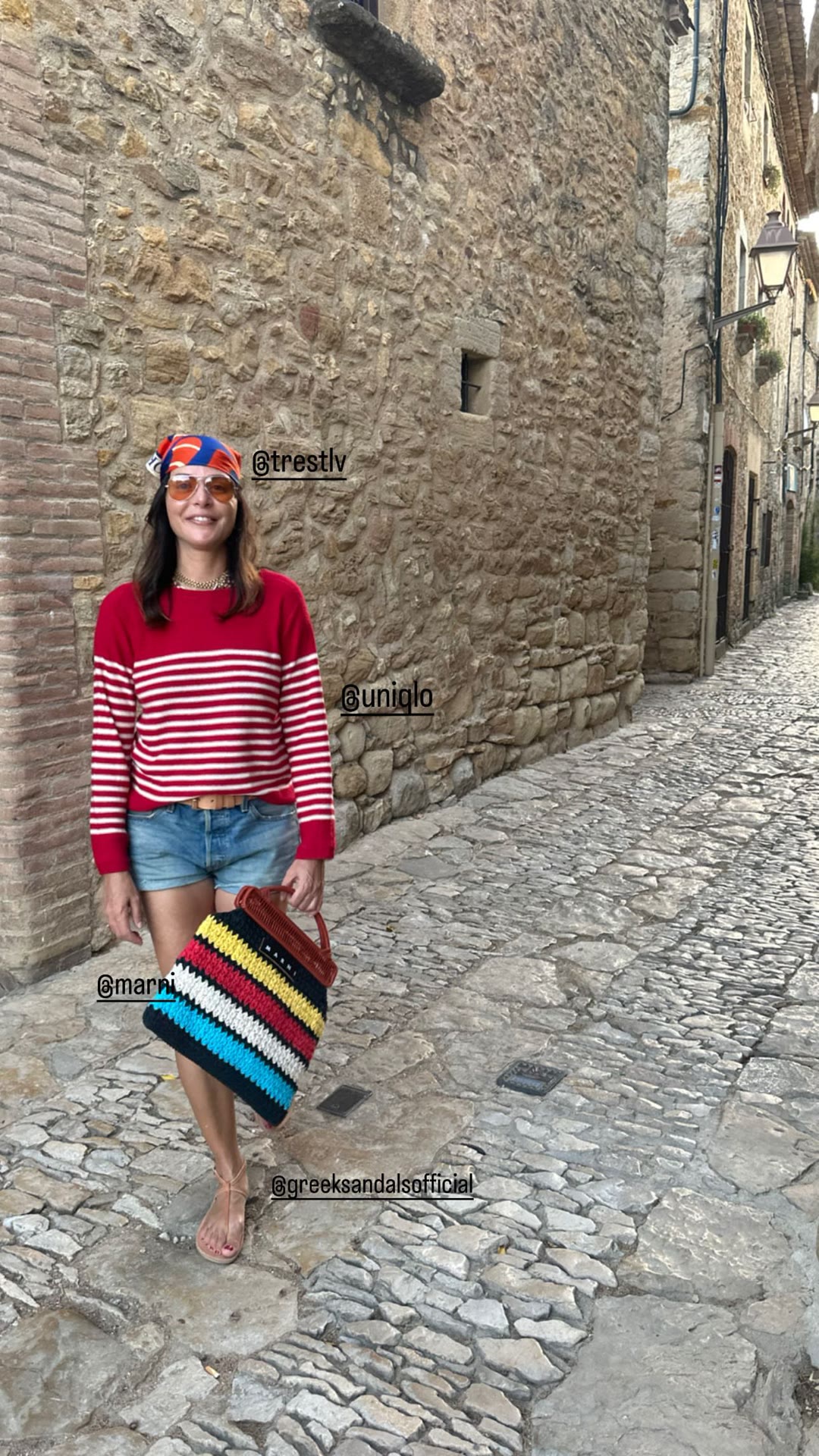 Outfit in a Spanish stone village alley