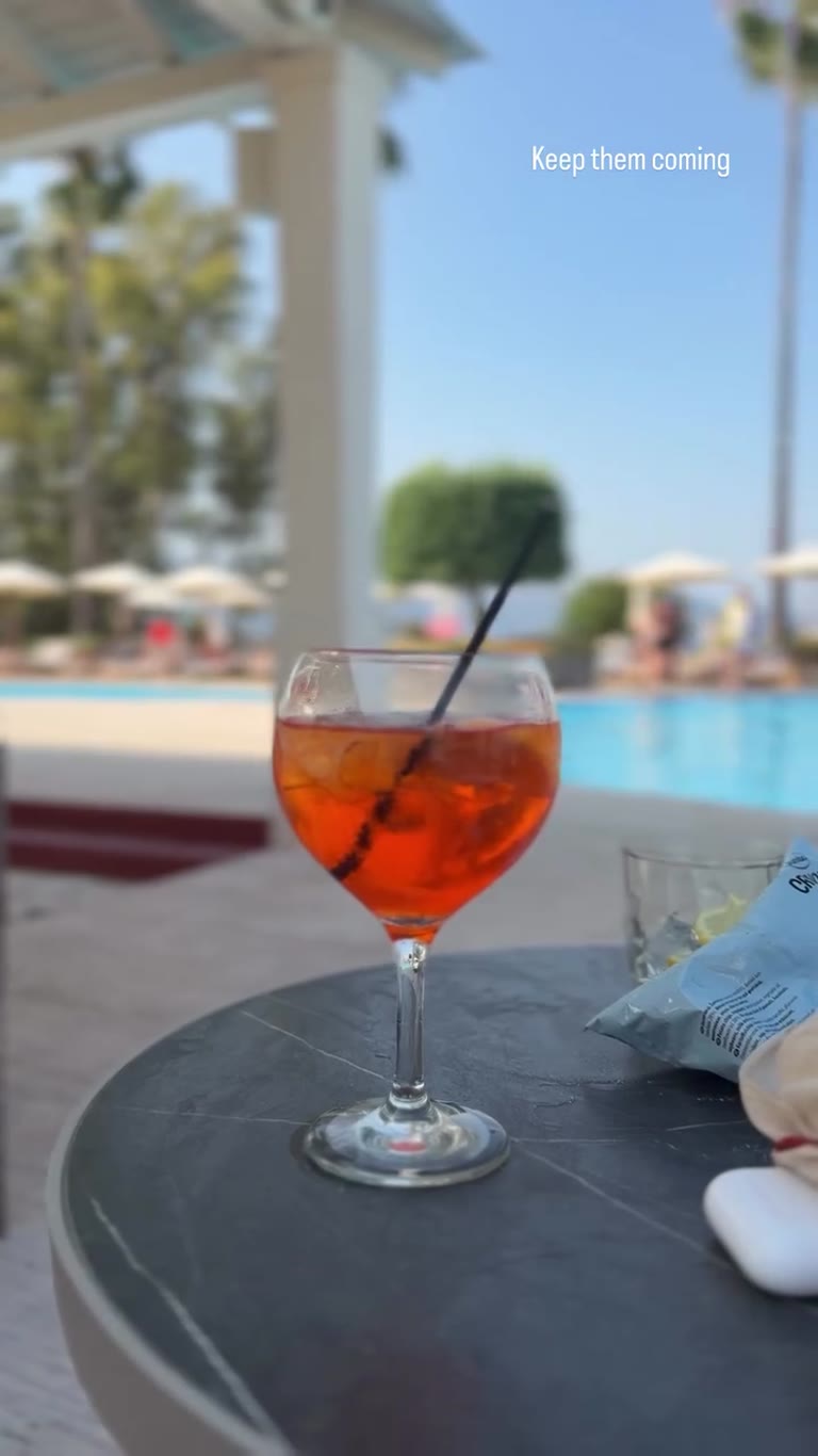 Poolside Aperol Spritz in Corfu