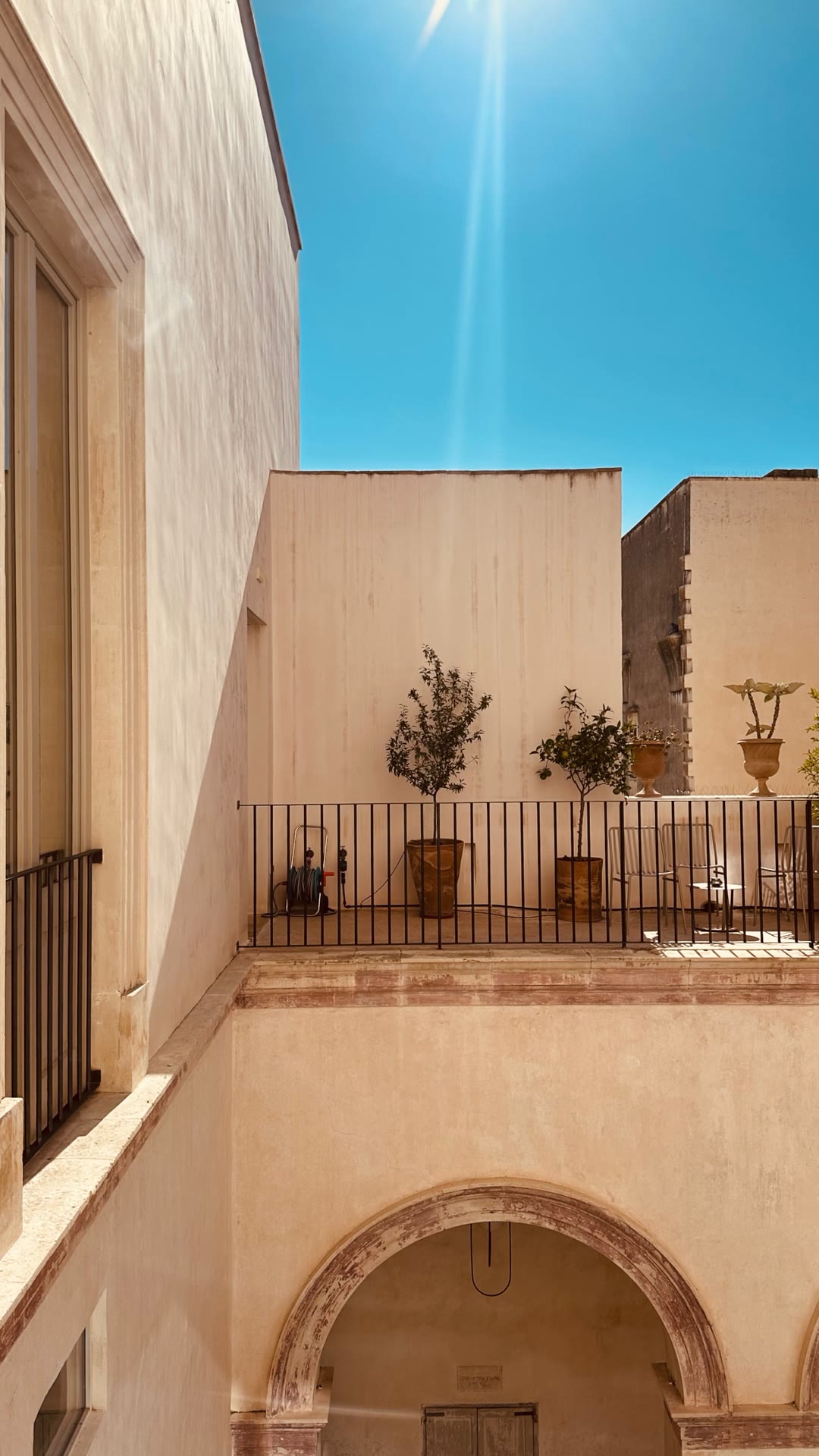 Sunlit Puglia courtyard terrace