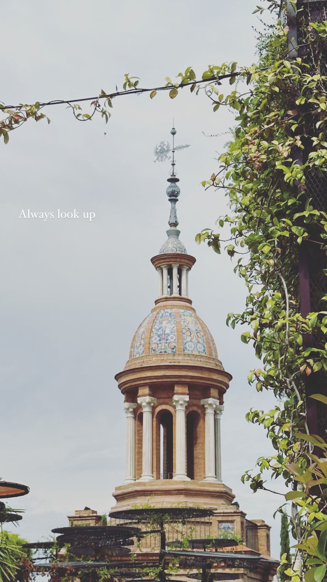 Tiled dome spotted in Madrid — "Always look up"