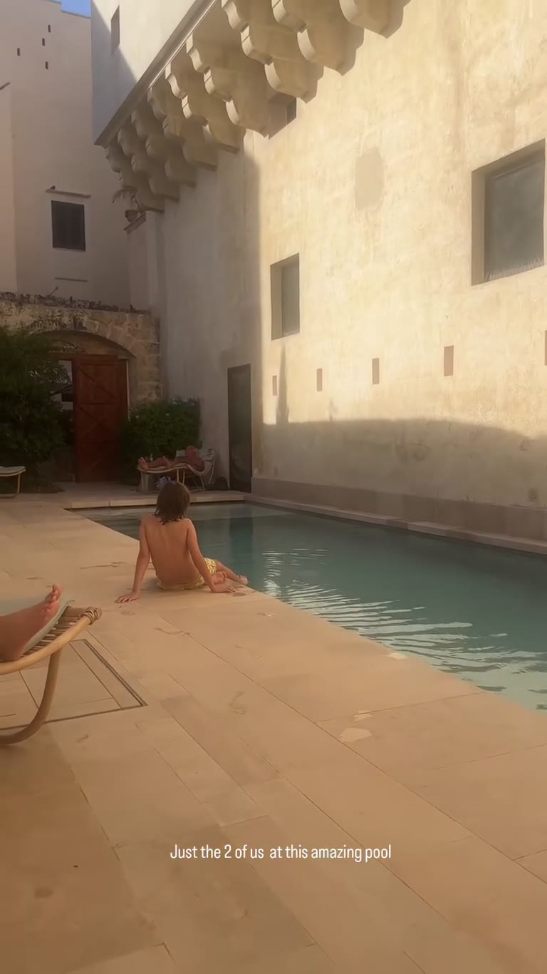 Quiet morning at a Puglia hotel pool