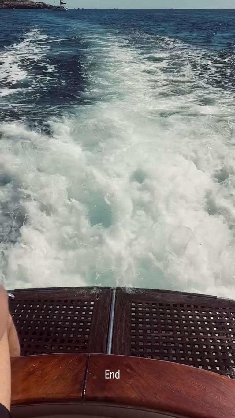 Boat wake off the Puglia coast