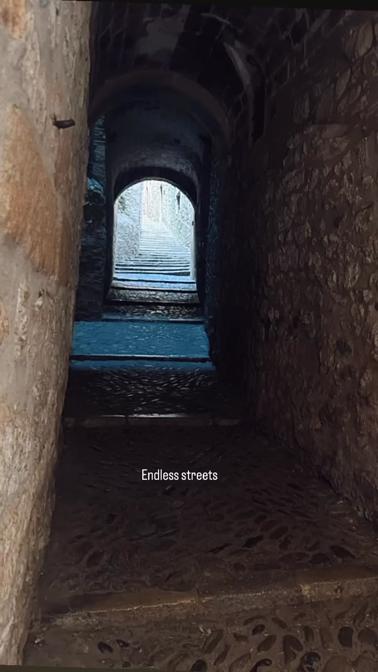 Endless stone alleyways in a Spanish old town