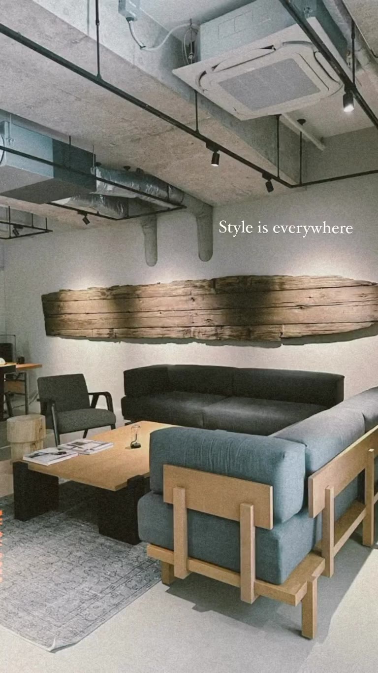 Industrial-chic lounge interior in Kyoto