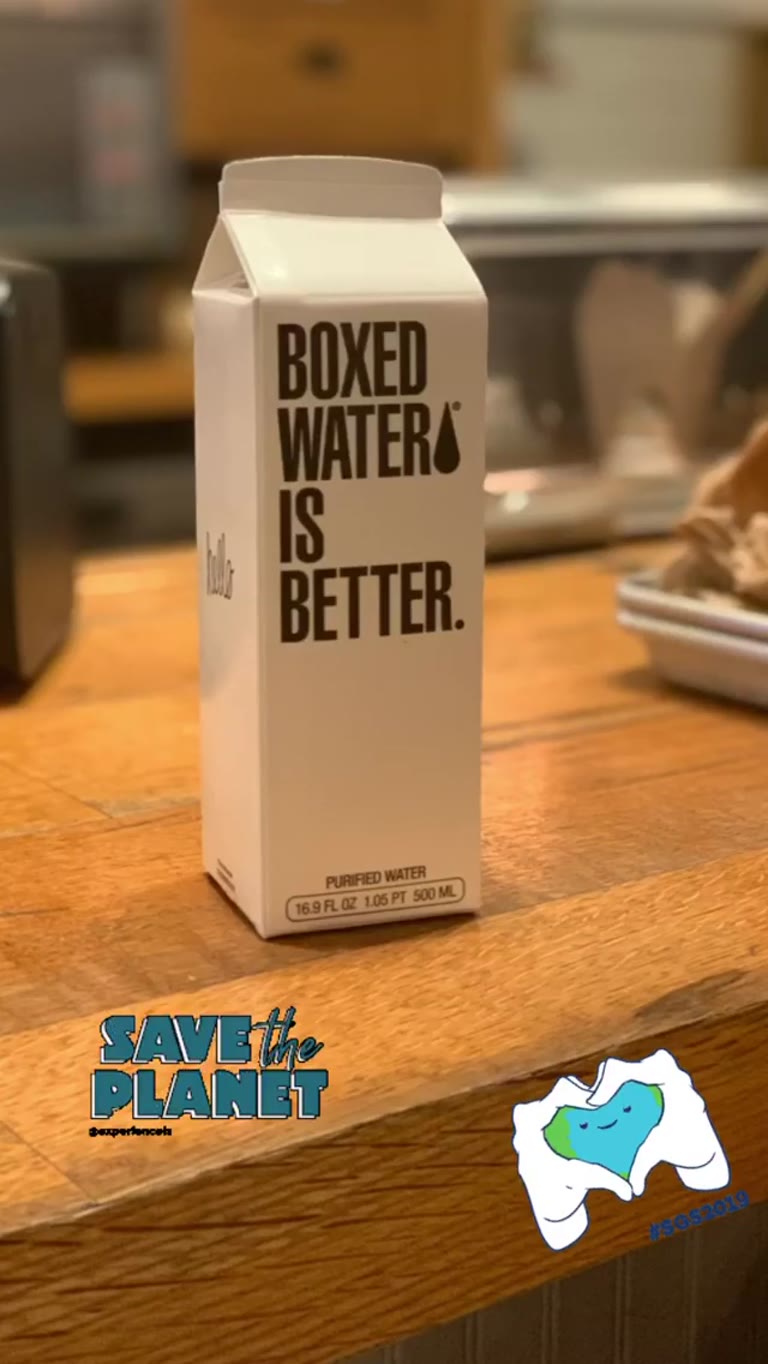 Boxed Water Instead of Plastic Bottles