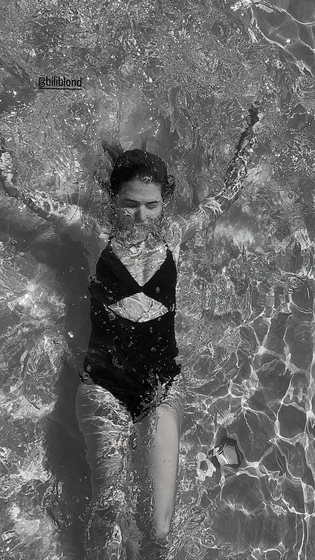 Floating in the water in Spain