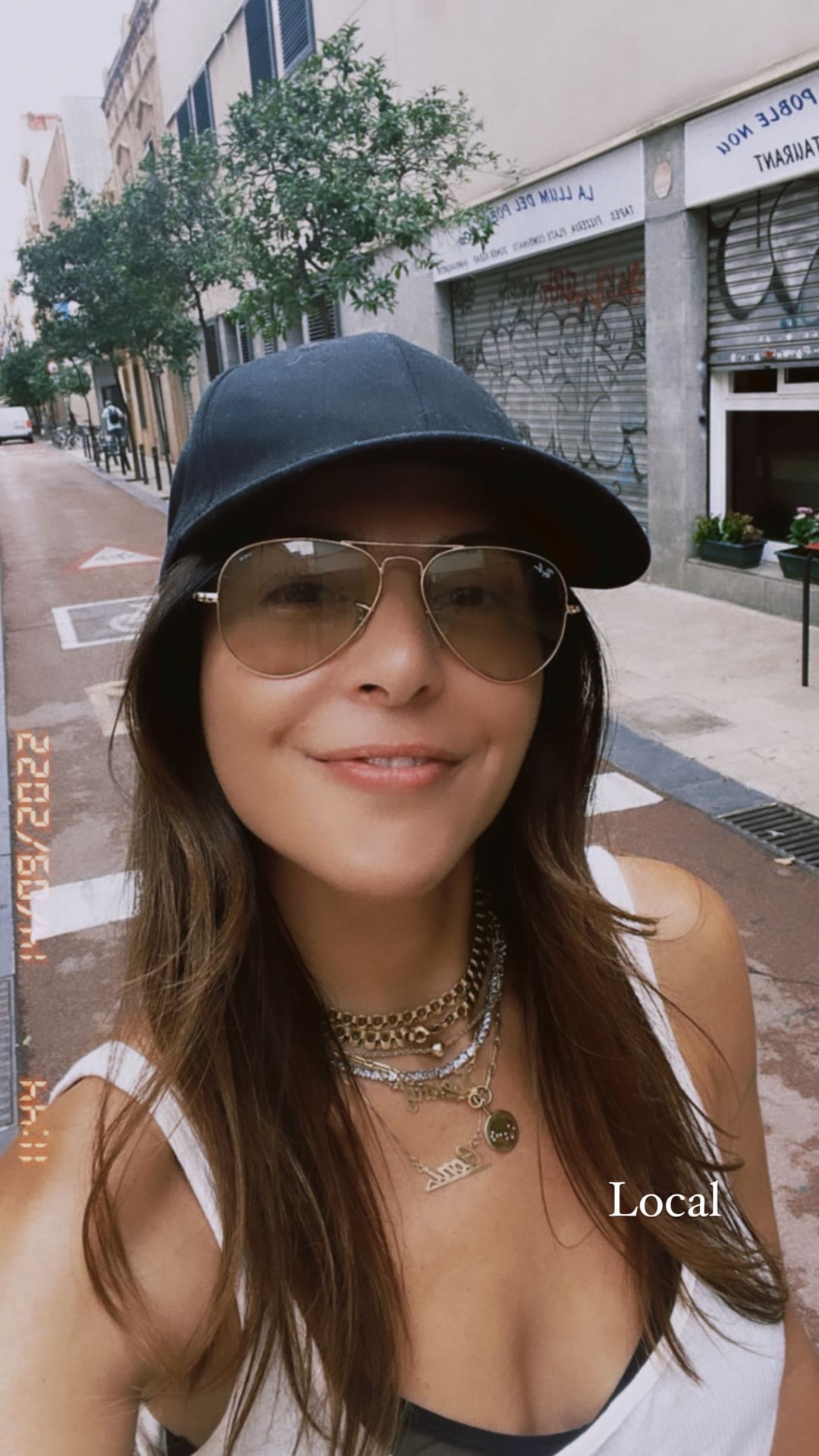 Selfie on a Poblenou street, Barcelona