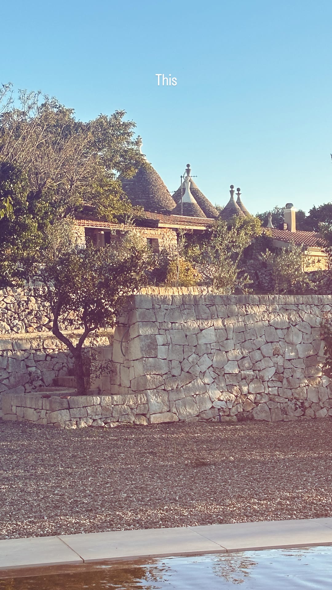 Trulli rooftops from the pool in Puglia