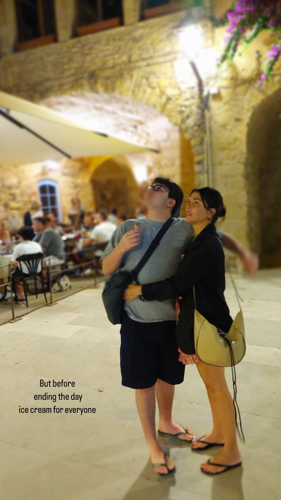 Ice cream at night in a Spanish old town