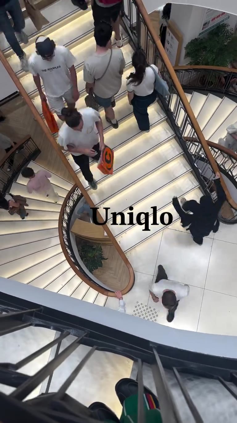 Uniqlo Paris spiral staircase