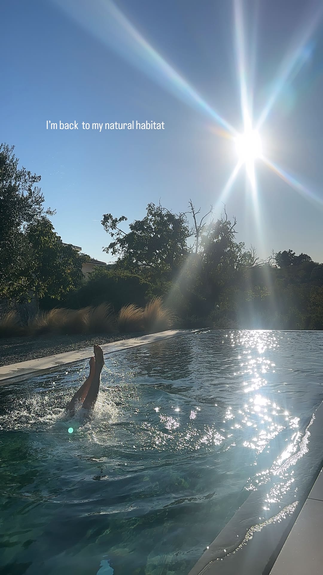 Diving into the pool in Puglia