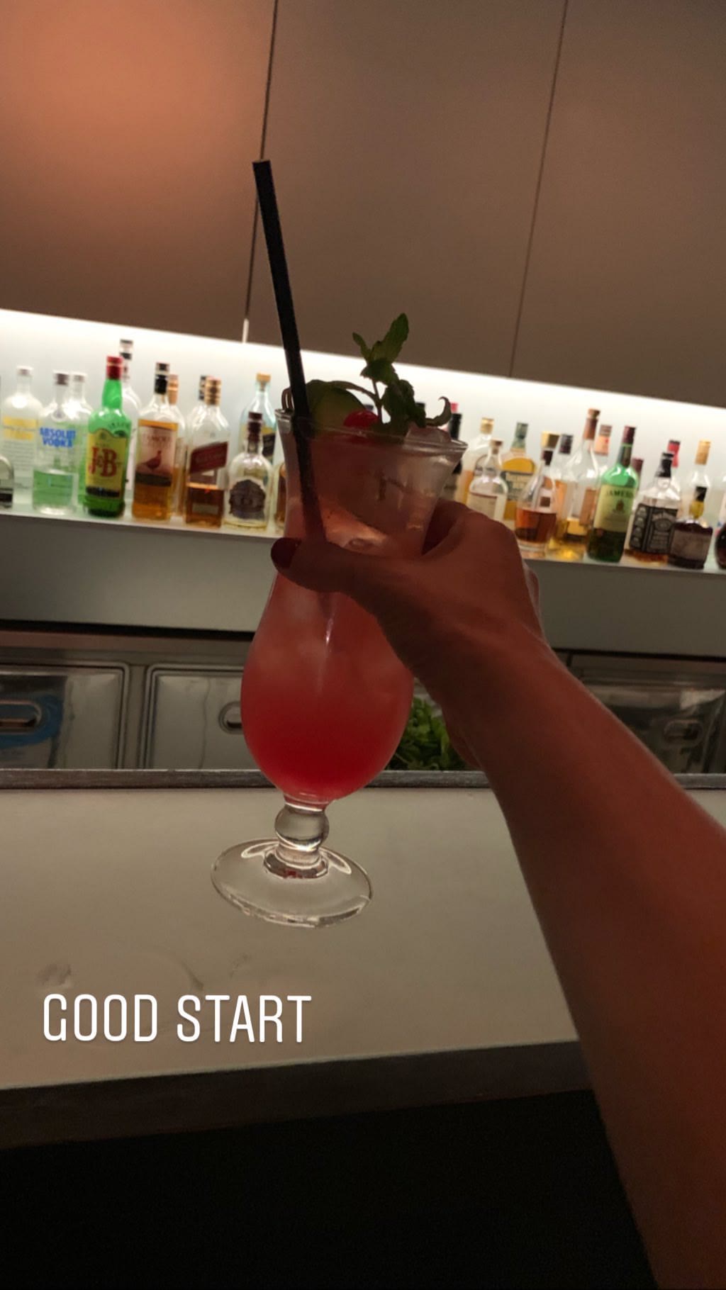 "Good start" cocktail at a Cyprus bar