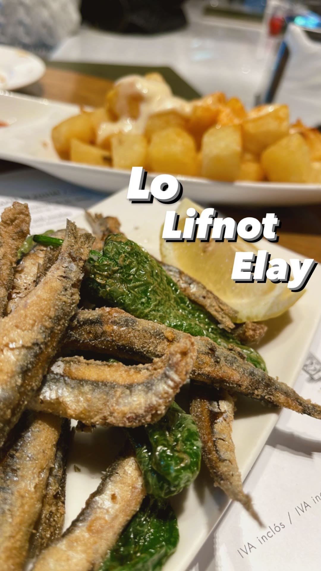 Fried anchovies and bravas in Barcelona