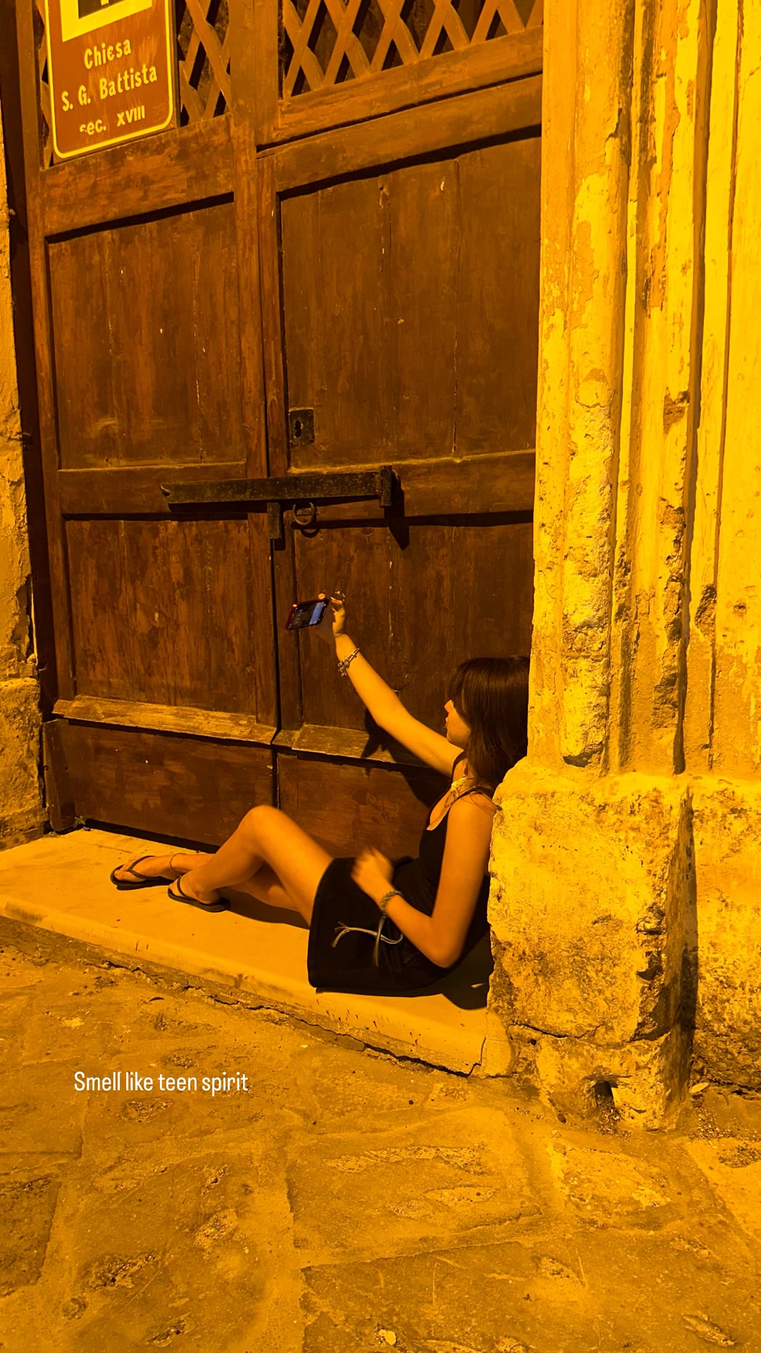 Night on the steps of Chiesa S. G. Battista, Puglia