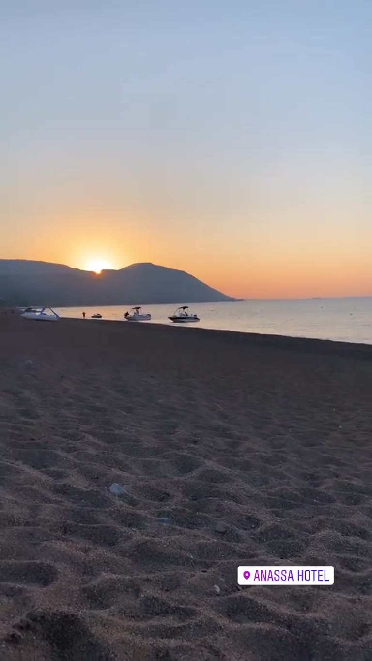 Sunset on the beach at Anassa Hotel, Cyprus