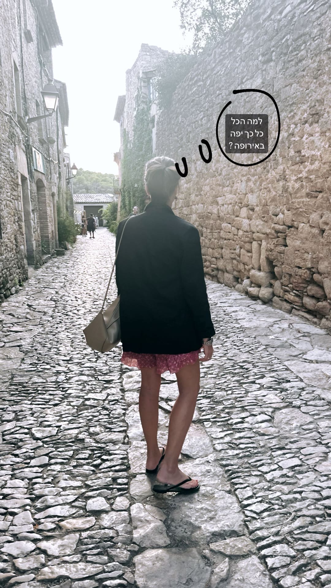 Cobblestone alley in a European stone village