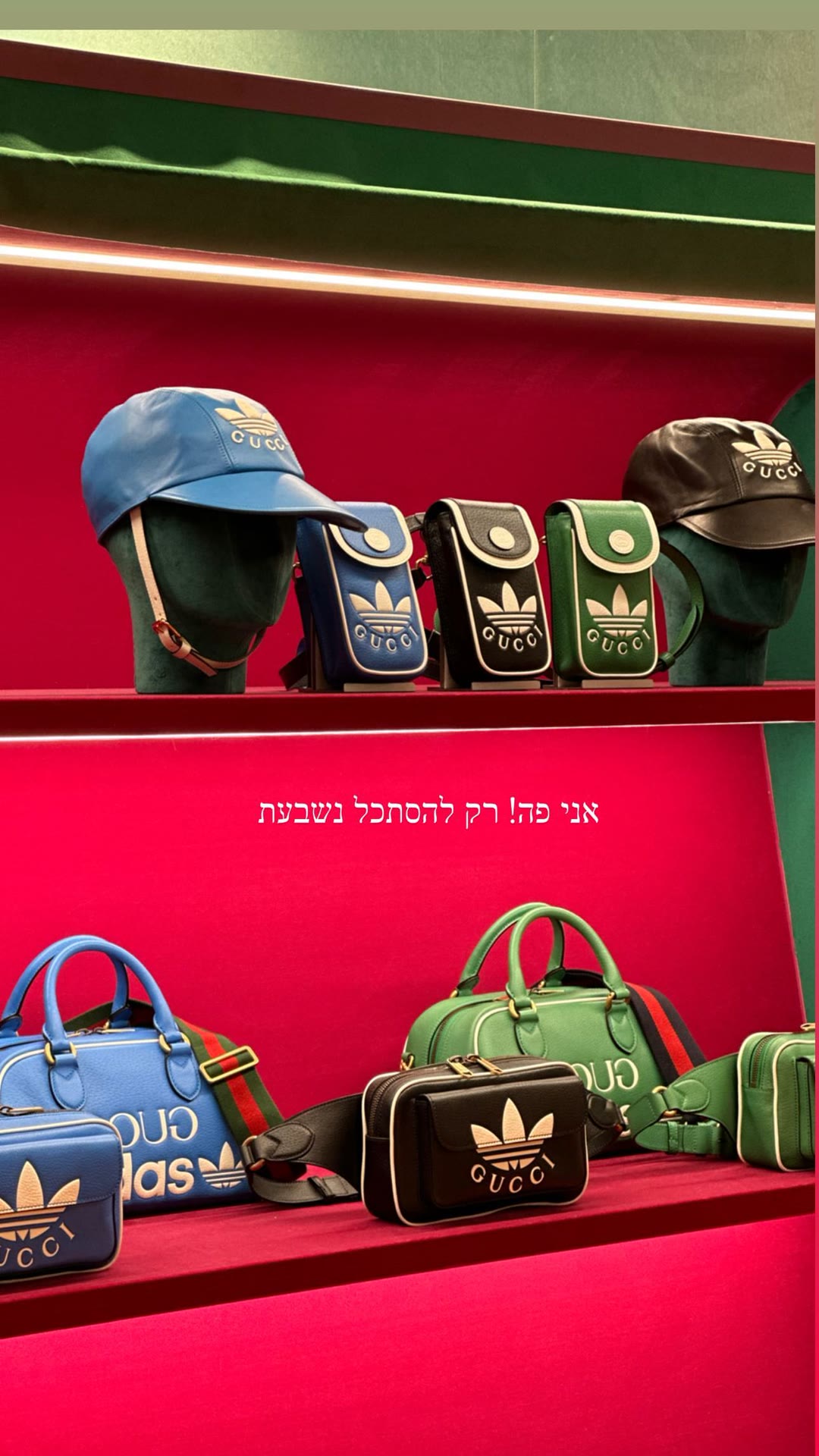 Gucci x adidas display at a Gucci store in Tokyo