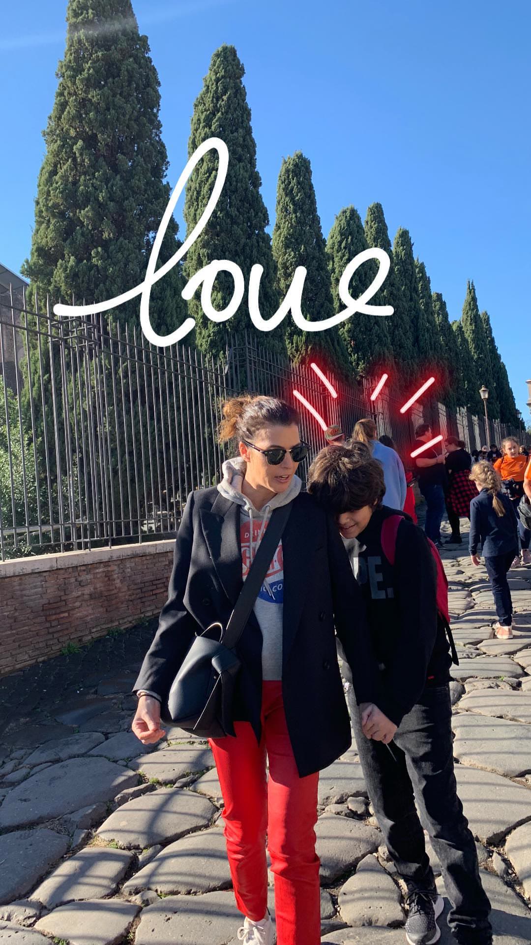 Walking the Roman Forum cobblestones with my son