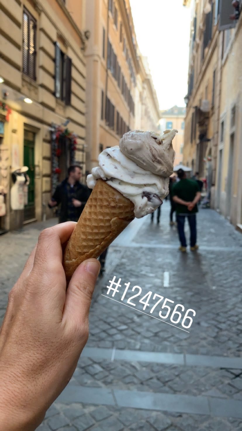 Gelato on a Rome side street
