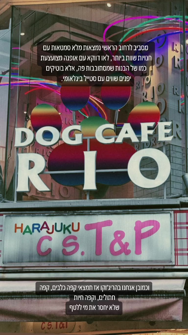 Dog Cafe Rio & Harajuku's side-street boutiques