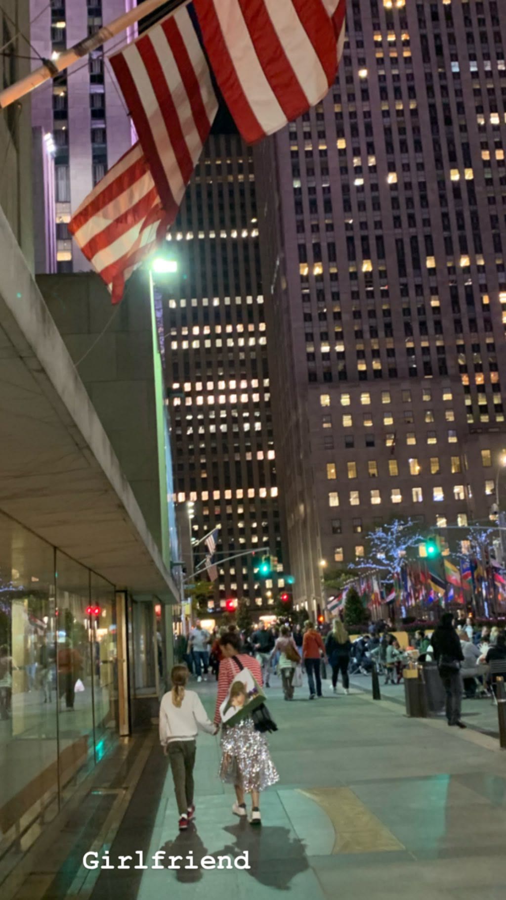 Rockefeller Center at night with kids