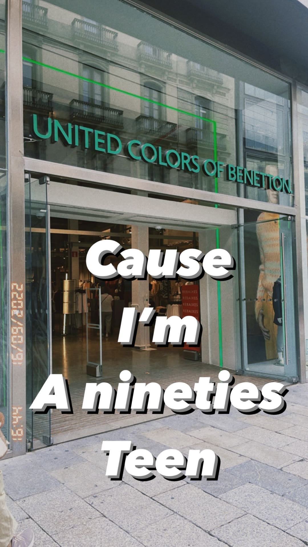 Benetton store in Barcelona, nineties nostalgia