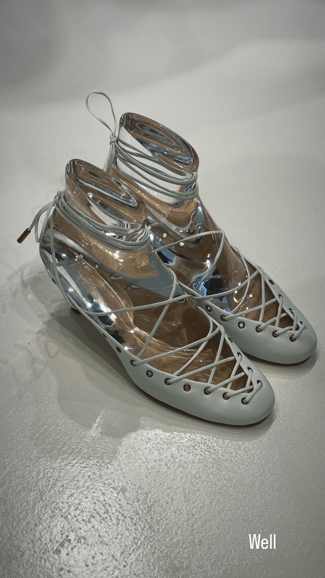 Dior lace-up ballet flats spotted in Paris
