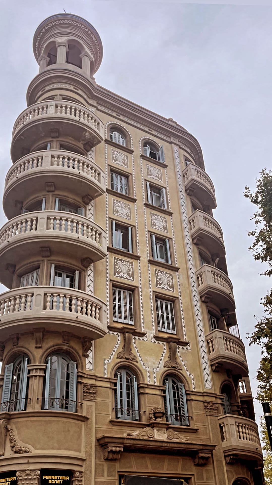 Modernist corner building in Barcelona