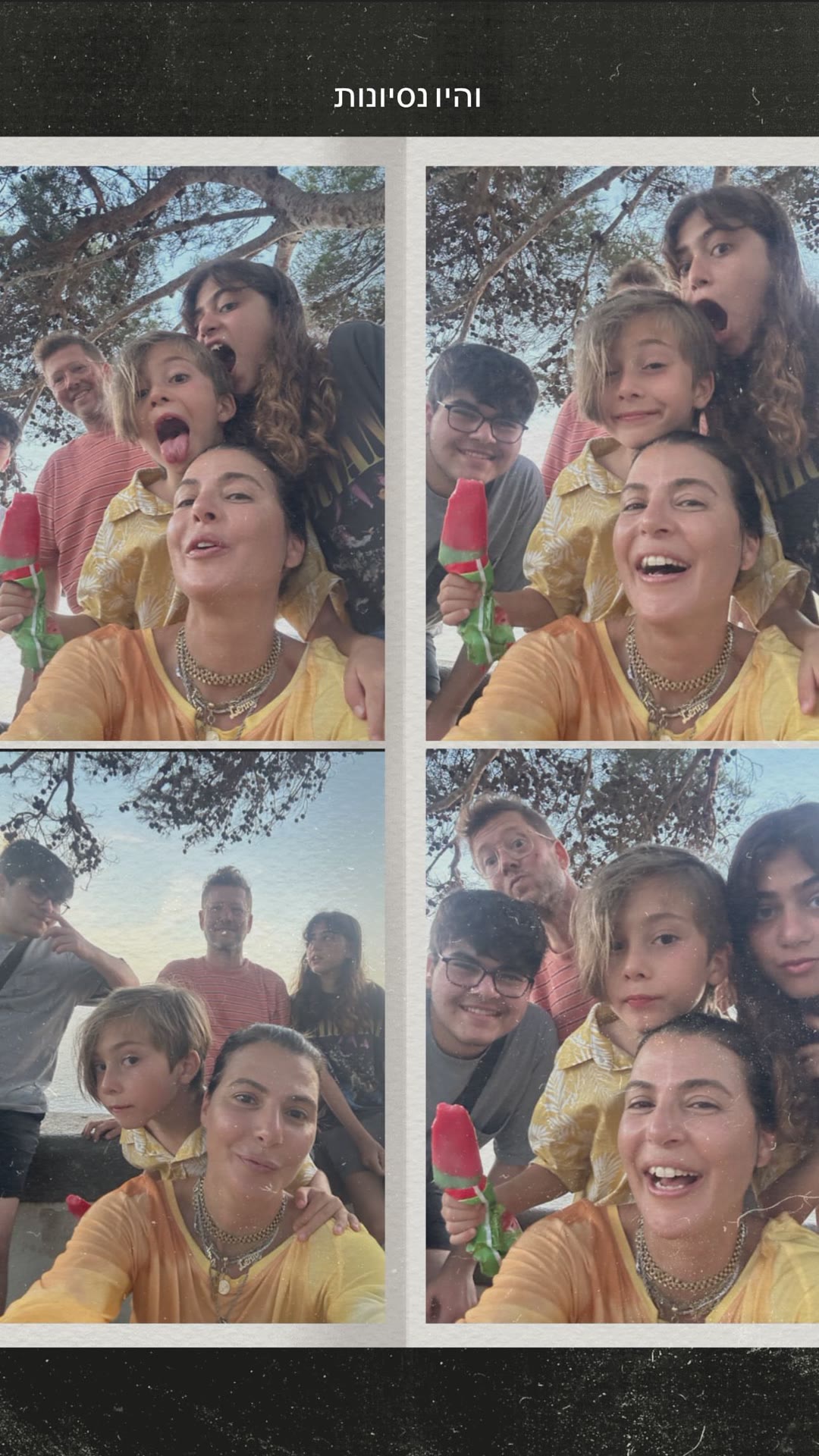 Family selfie attempts in Spain