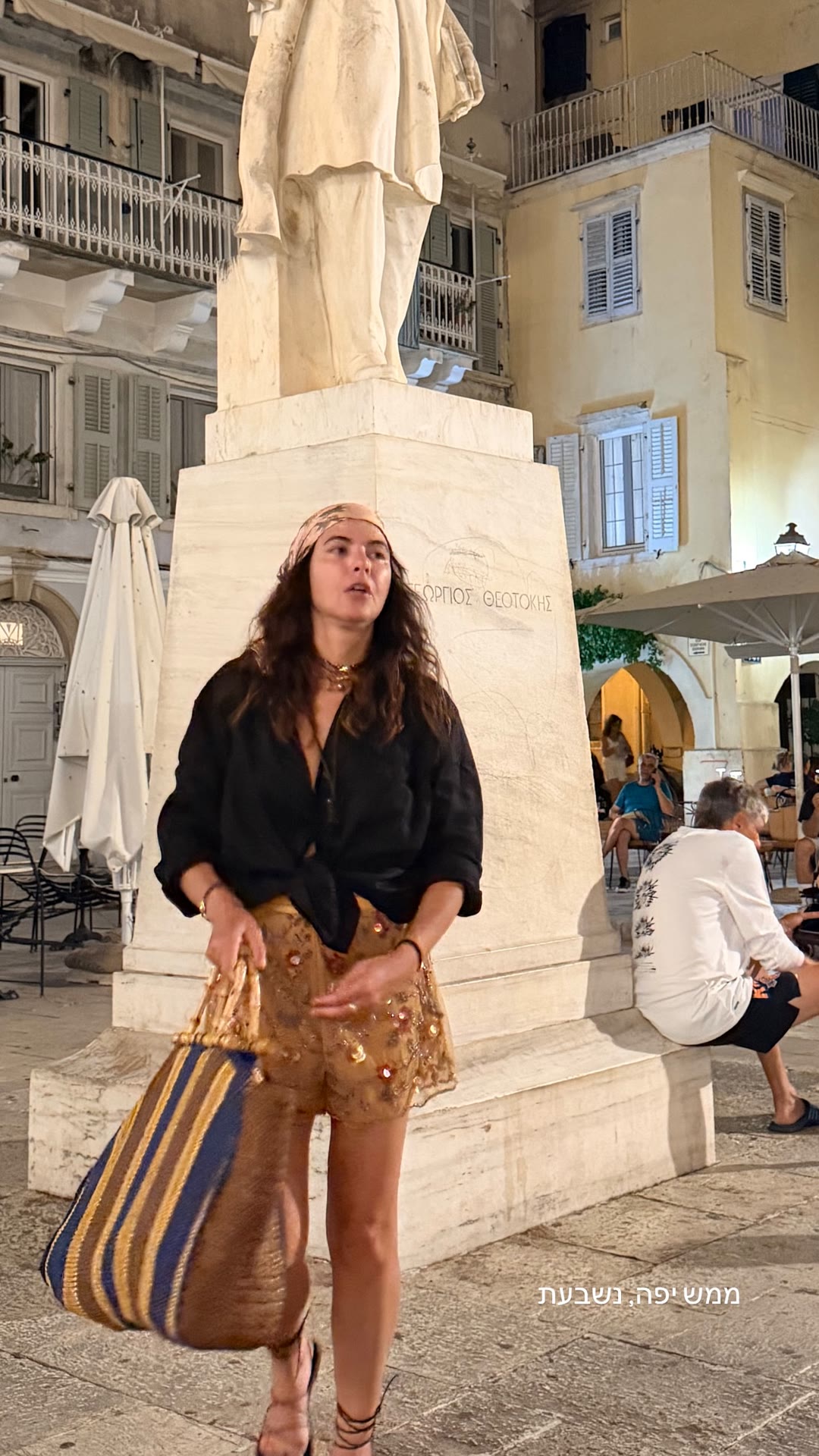 Corfu Old Town at night – Georgios Theotokis statue