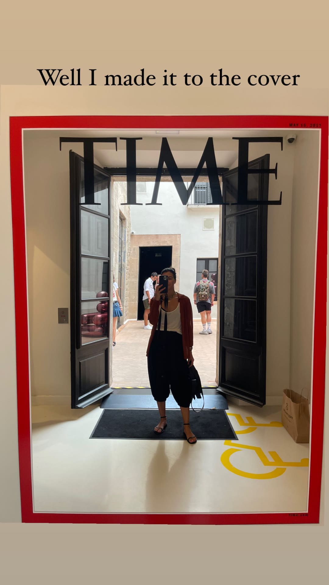 TIME cover mirror selfie in Barcelona