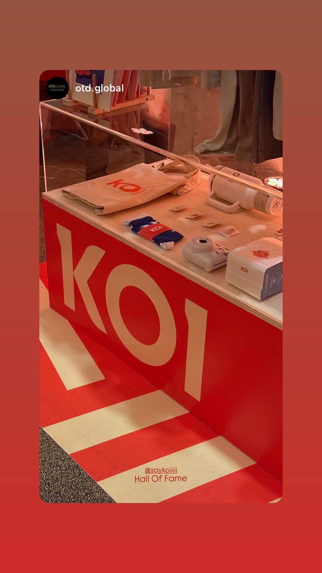 KOI "Hall Of Fame" merch display