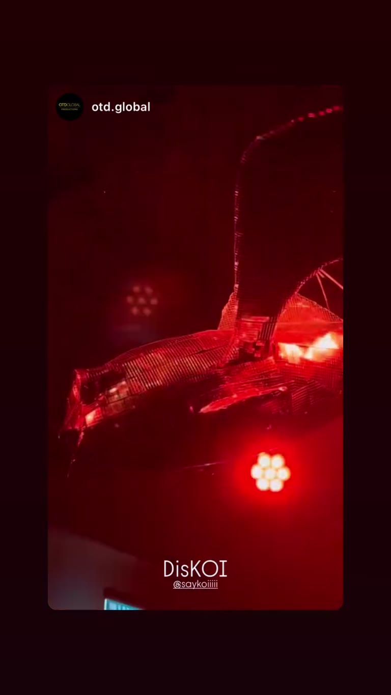 DisKOI: giant koi light installation by @saykoiiiii