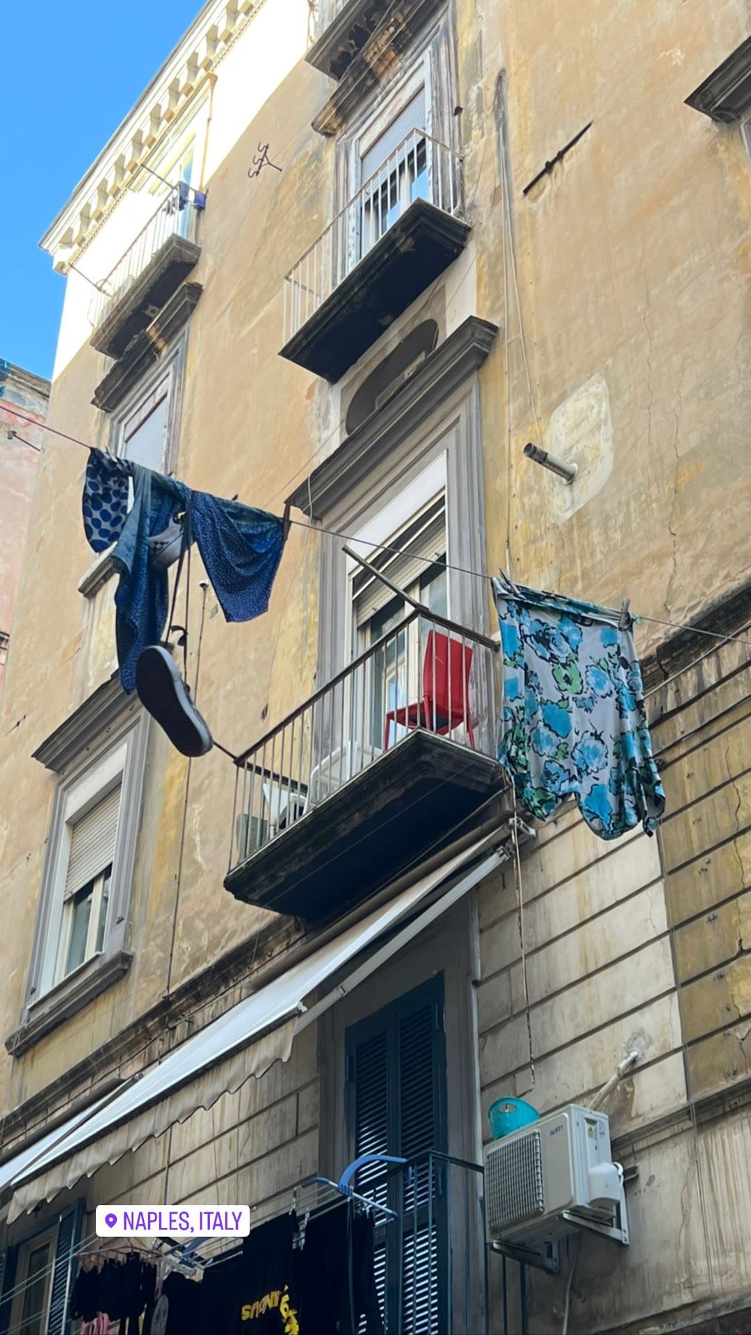 Laundry over the alleys of Naples