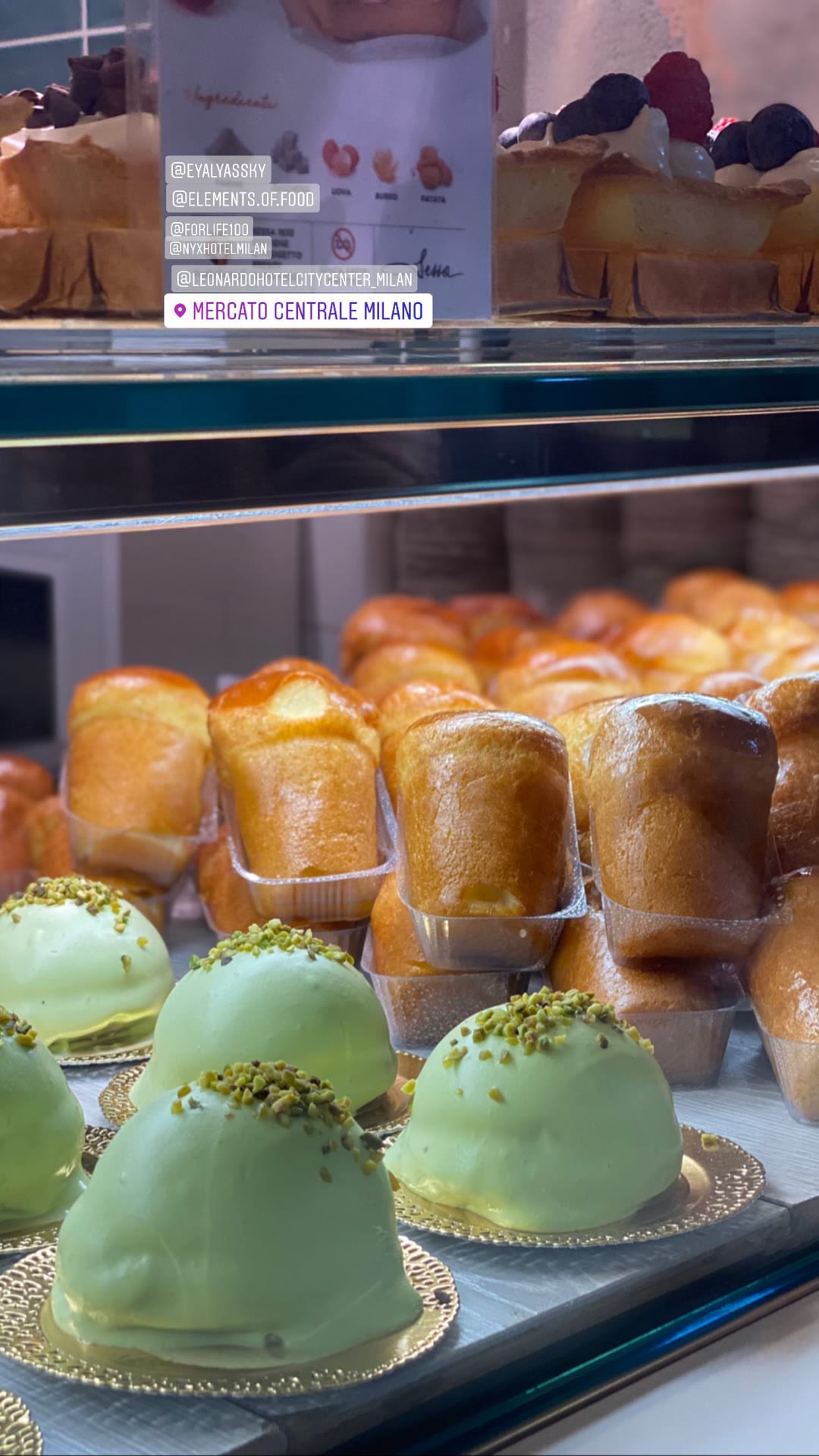 Pastry counter at Mercato Centrale Milano