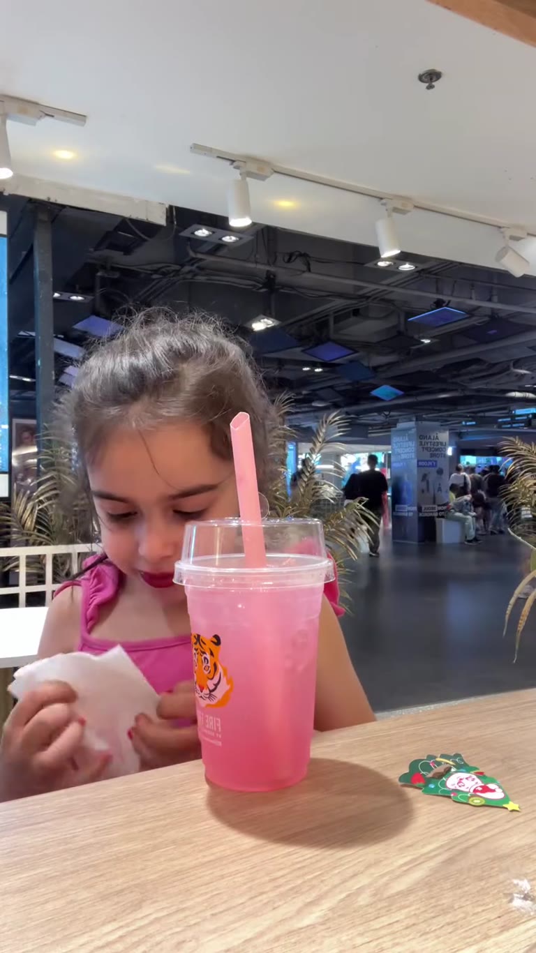 Fire Tiger pink drink at a Bangkok mall