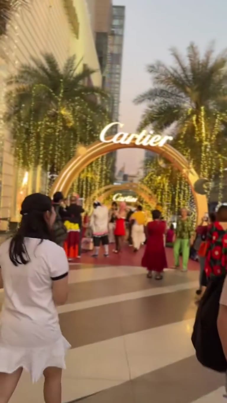 Cartier golden arches, Bangkok holiday lights